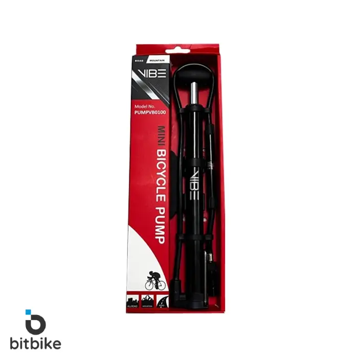 تلمبه دوچرخه دستی آلومینیومی شلنگدار وایب مدل 0100