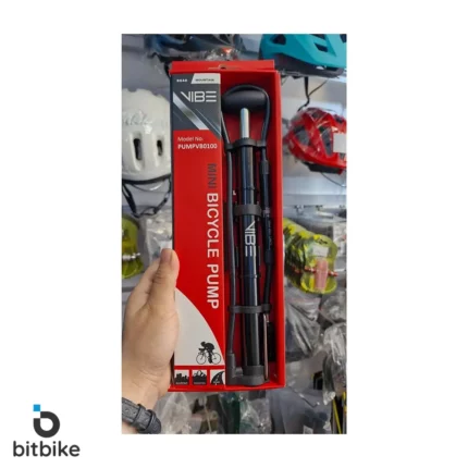 تلمبه دوچرخه دستی آلومینیومی شلنگدار وایب مدل 0100