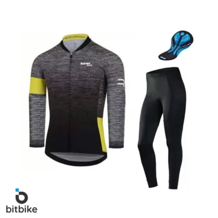 ست لباس دوچرخه سواری حرفه ای آستین دار مردانه