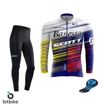 ست لباس دوچرخه سواری حرفه ای آستین دار مردانه